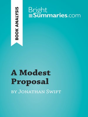 cover image of A Modest Proposal by Jonathan Swift (Book Analysis)
